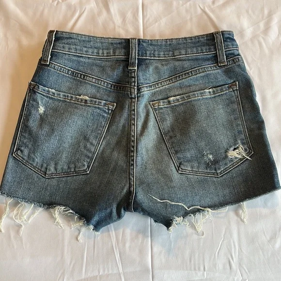 $200 J Brand Size 24 Gracie Distressed High Rise Denim Shorts EUC